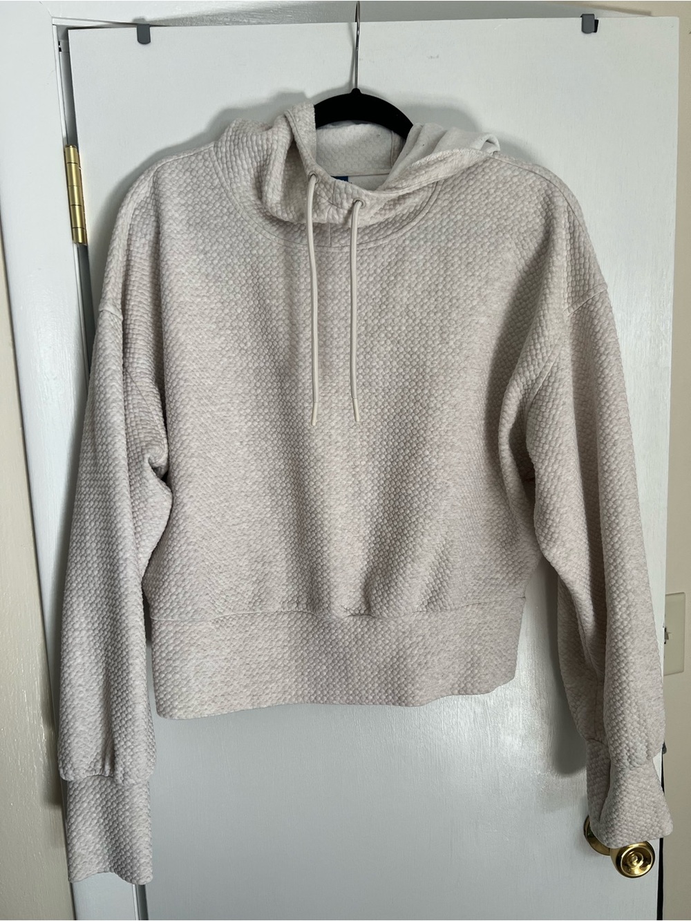 Cozy Textured Sweatshirt - Grey/Cream